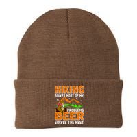 Funny Hiking Beer Solves Problems Beanie
