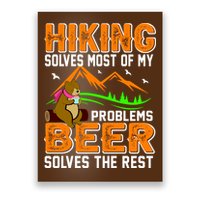 Funny Hiking Beer Solves Problems Poster