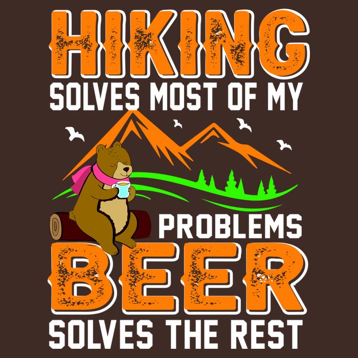 Funny Hiking Beer Solves Problems Short Acrylic Beanie