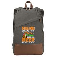 Funny Hiking Beer Solves Problems Cotton Canvas Backpack