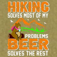 Funny Hiking Beer Solves Problems Garment-Dyed Women's Muscle Tee