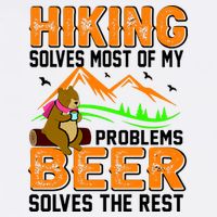 Funny Hiking Beer Solves Problems Garment-Dyed Sweatshirt