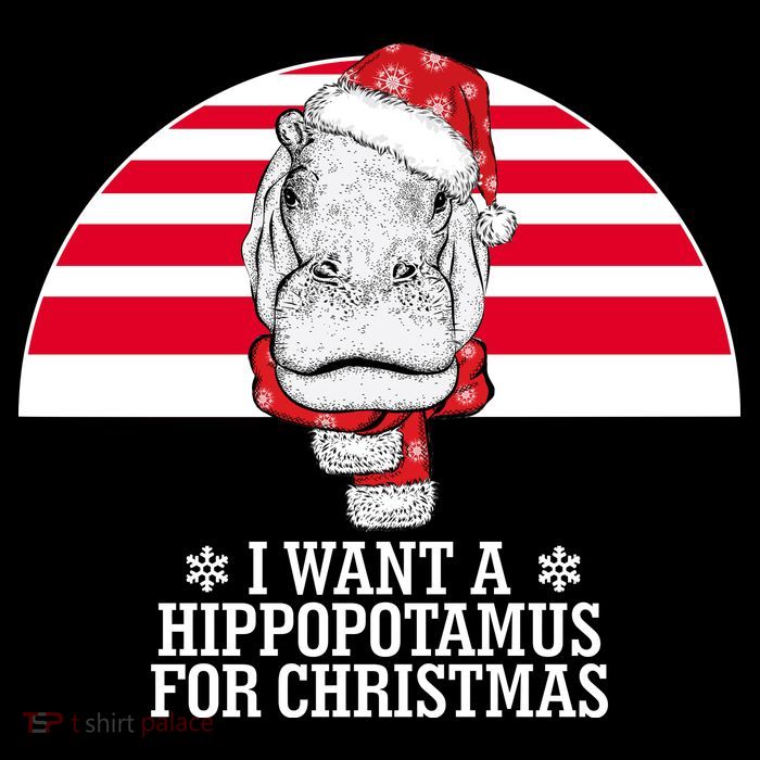 Funny Hippo I Want A Hippopotamus For Christmas Stripe Pom Pom Beanie