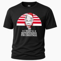 Funny Hippo I Want A Hippopotamus For Christmas Cooling Performance Crew T-Shirt