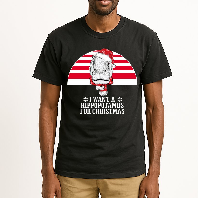 Funny Hippo I Want A Hippopotamus For Christmas Tall T-Shirt