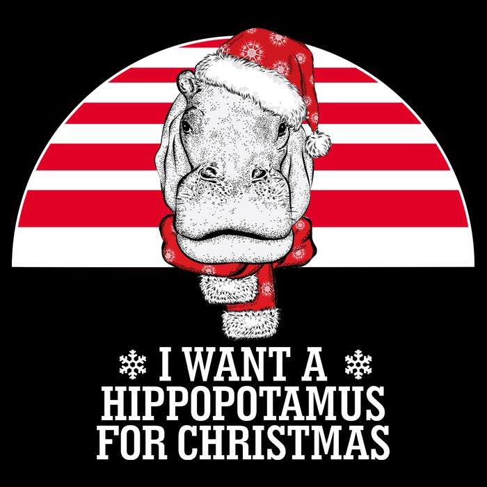 Funny Hippo I Want A Hippopotamus For Christmas Sustainable Bucket Hat