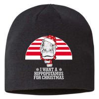 Funny Hippo I Want A Hippopotamus For Christmas Sustainable Beanie