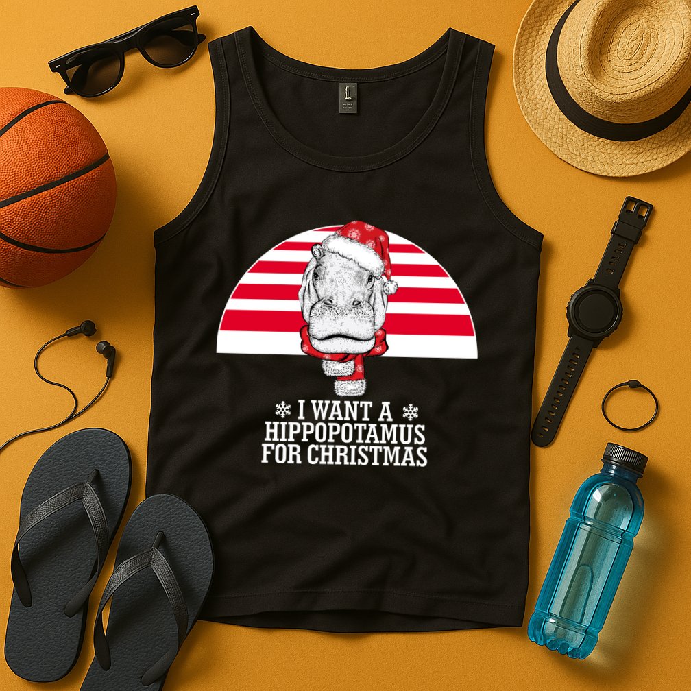 Funny Hippo I Want A Hippopotamus For Christmas Tank Top