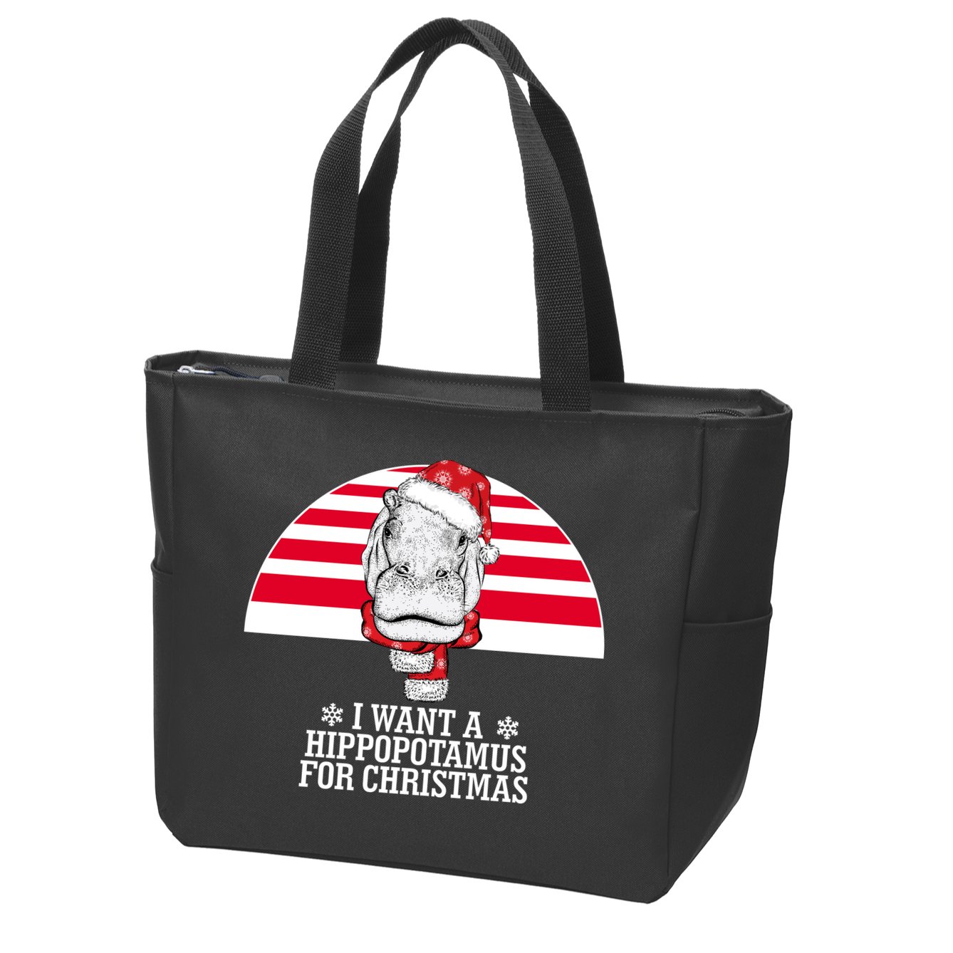 Funny Hippo I Want A Hippopotamus For Christmas Zip Tote Bag
