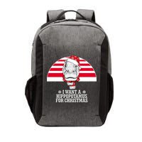 Funny Hippo I Want A Hippopotamus For Christmas Vector Backpack