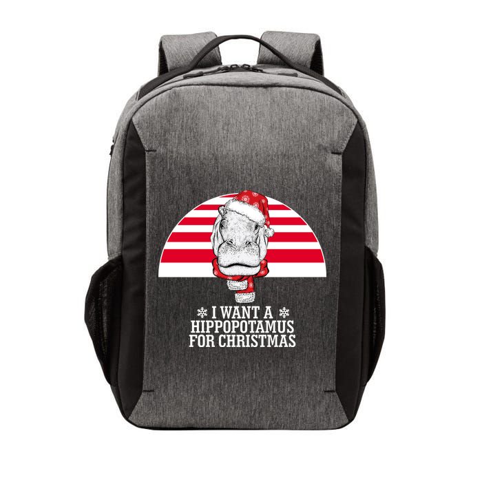 Funny Hippo I Want A Hippopotamus For Christmas Vector Backpack