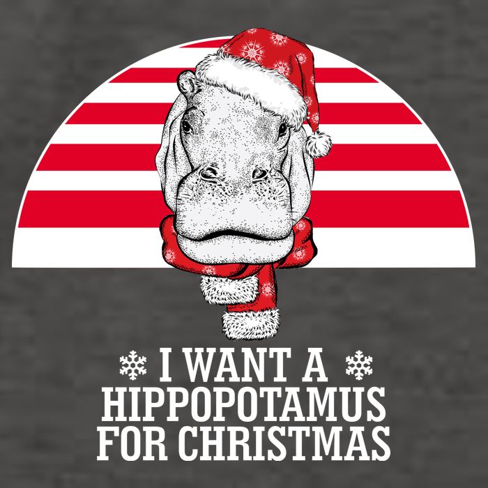 Funny Hippo I Want A Hippopotamus For Christmas Vector Backpack