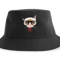 Funny Hipster Cat Sustainable Bucket Hat