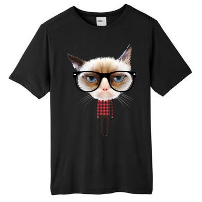 Funny Hipster Cat Tall Fusion ChromaSoft Performance T-Shirt