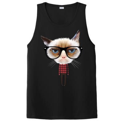 Funny Hipster Cat PosiCharge Competitor Tank