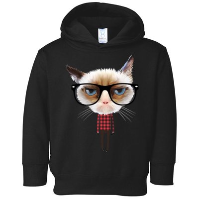 Funny Hipster Cat Toddler Hoodie