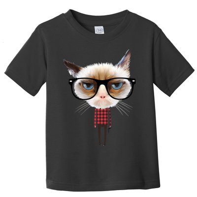 Funny Hipster Cat Toddler T-Shirt
