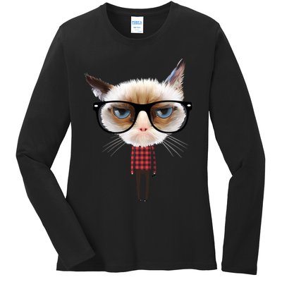 Funny Hipster Cat Ladies Long Sleeve Shirt