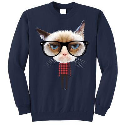 Funny Hipster Cat Tall Sweatshirt