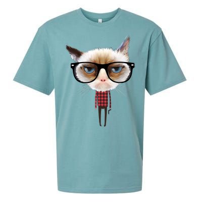 Funny Hipster Cat Sueded Cloud Jersey T-Shirt