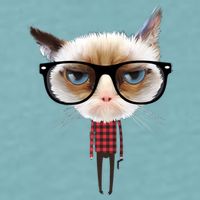Funny Hipster Cat Sueded Cloud Jersey T-Shirt