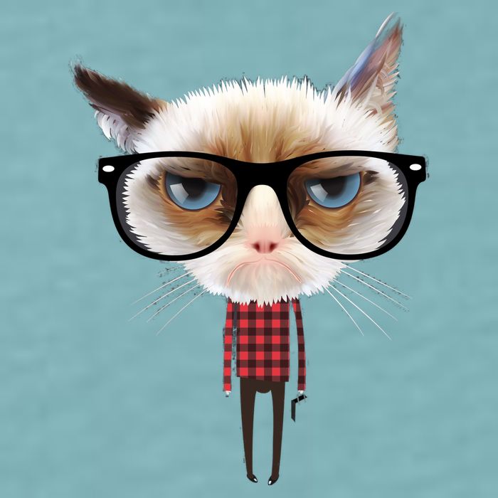 Funny Hipster Cat Sueded Cloud Jersey T-Shirt