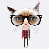 Funny Hipster Cat Garment-Dyed Sweatshirt