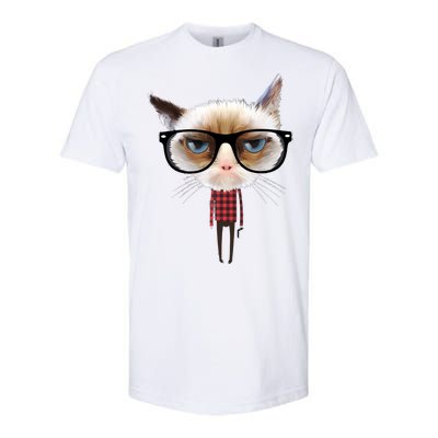 Funny Hipster Cat Softstyle CVC T-Shirt