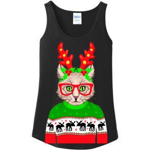 Funny Hipster Christmas Party Cat Ladies Essential Tank