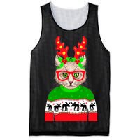 Funny Hipster Christmas Party Cat Mesh Reversible Basketball Jersey Tank