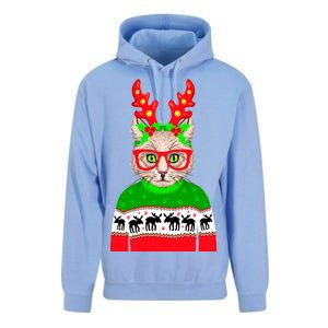 Funny Hipster Christmas Party Cat Unisex Surf Hoodie