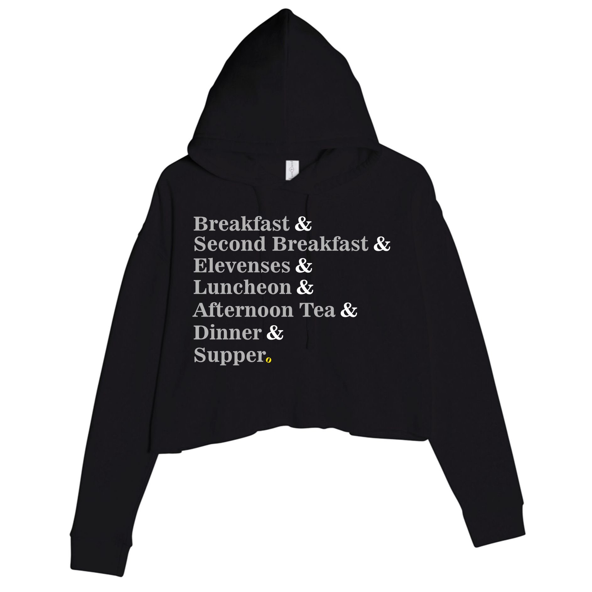 Funny Hobbit Meals Crop Fleece Hoodie