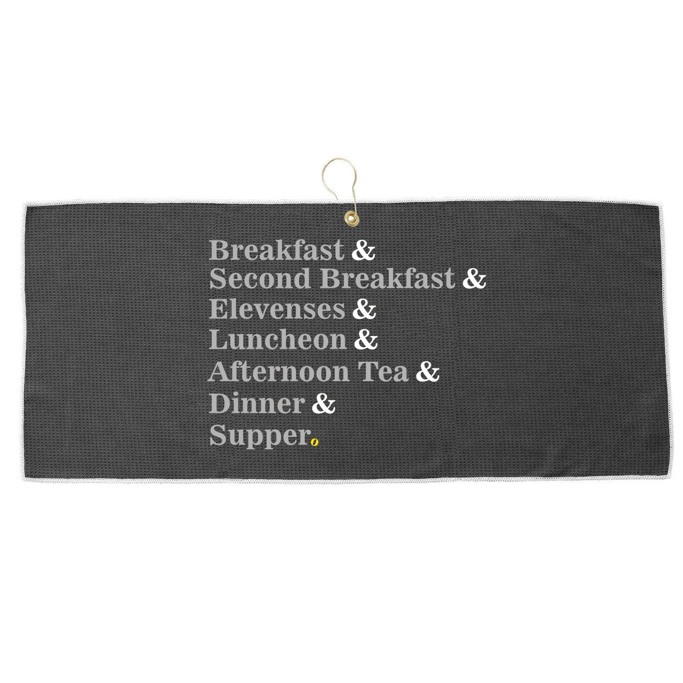 Funny Hobbit Meals Large Microfiber Waffle Golf Towel