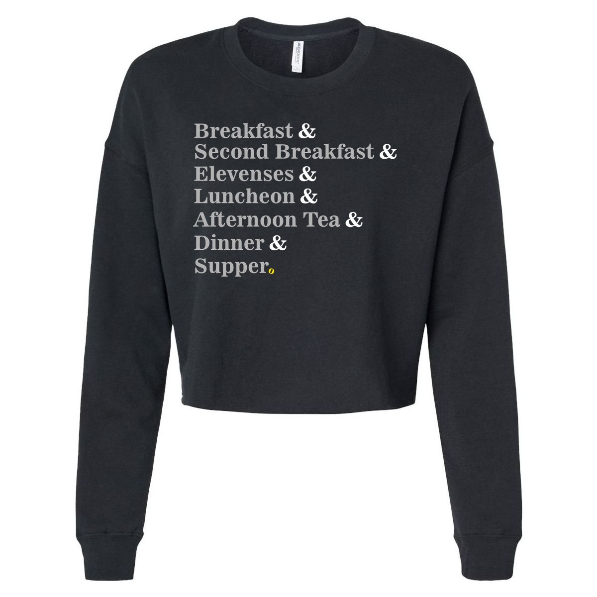 Funny Hobbit Meals Cropped Pullover Crew