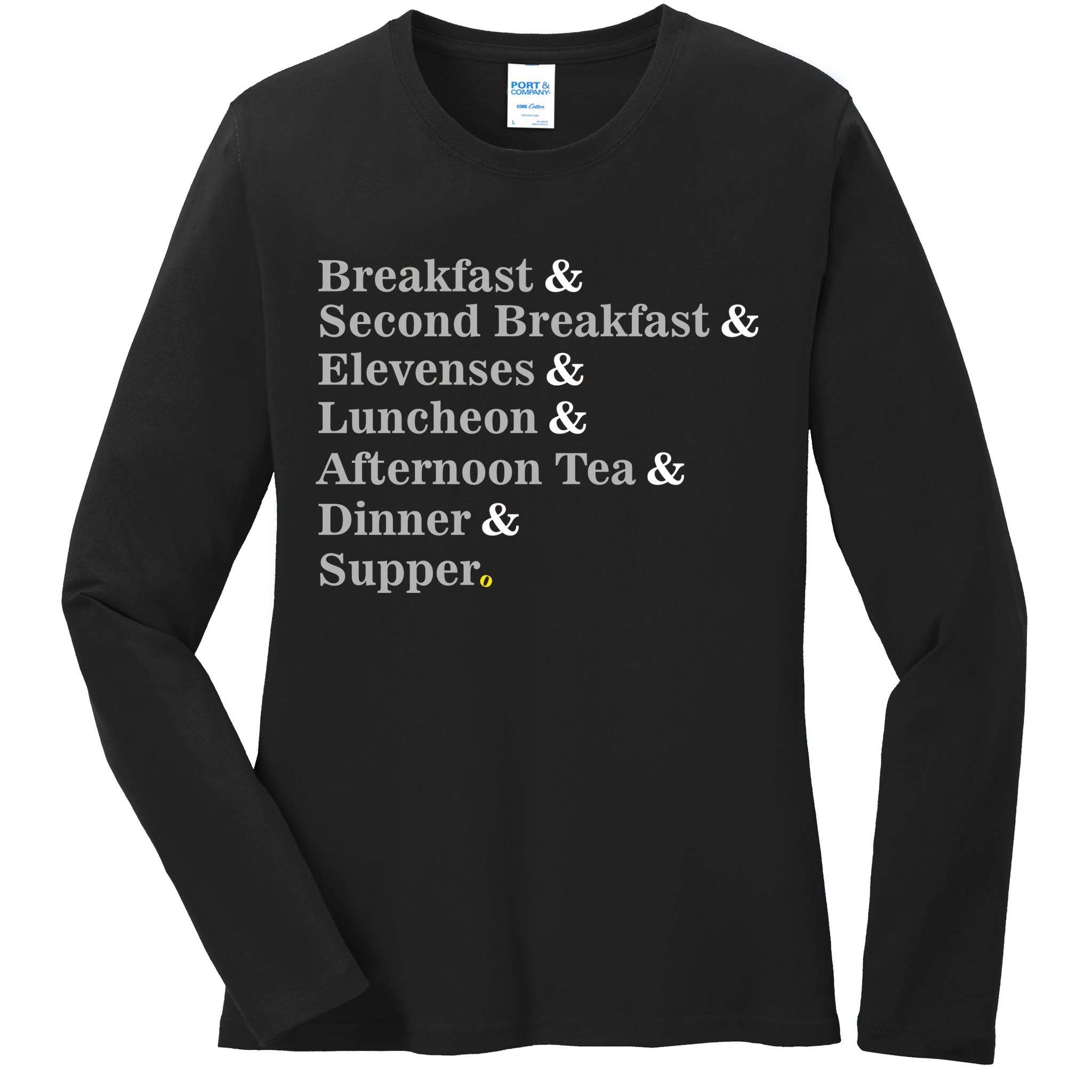 Funny Hobbit Meals Ladies Long Sleeve Shirt