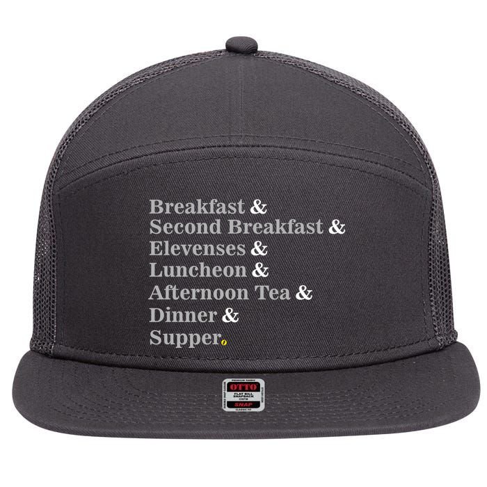 Funny Hobbit Meals 7 Panel Mesh Trucker Snapback Hat