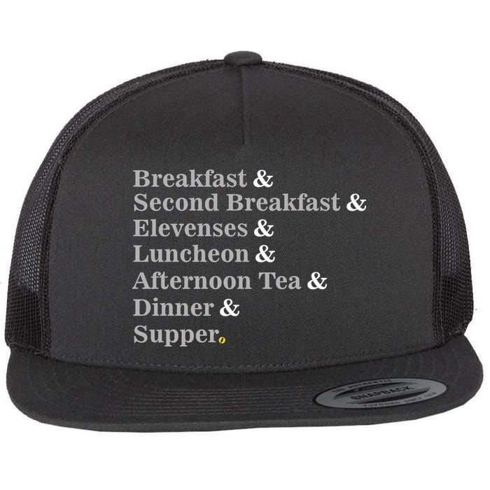 Funny Hobbit Meals Flat Bill Trucker Hat