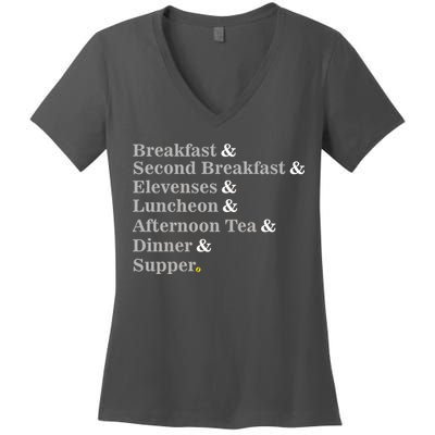 Funny Hobbit Meals Women's V-Neck T-Shirt