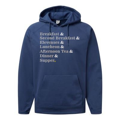 Funny Hobbit Meals Performance Fleece Hoodie