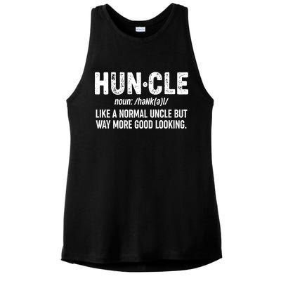 Funny HUNCLE Definition Ladies PosiCharge Tri-Blend Wicking Tank