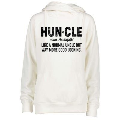 Funny HUNCLE Definition Womens Funnel Neck Pullover Hood