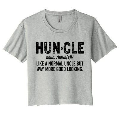 Funny HUNCLE Definition Women's Crop Top Tee