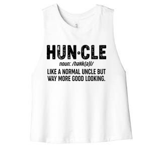 Funny HUNCLE Definition Women's Racerback Cropped Tank