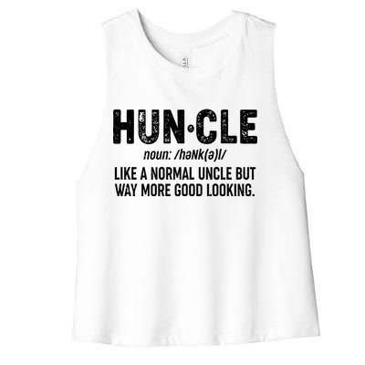 Funny HUNCLE Definition Women's Racerback Cropped Tank