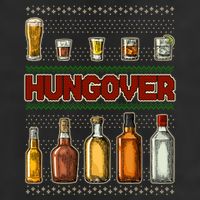 Funny Hungover Drunk Ugly Christmas Sweater 7 Panel Mesh Trucker Snapback Hat