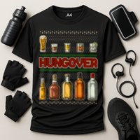 Funny Hungover Drunk Ugly Christmas Sweater Cooling Performance Crew T-Shirt