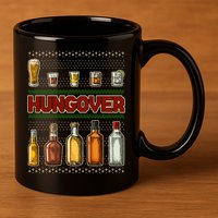 Funny Hungover Drunk Ugly Christmas Sweater 11oz C Handle Ceramic Mug