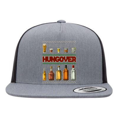 Funny Hungover Drunk Ugly Christmas Sweater Flat Bill Trucker Hat