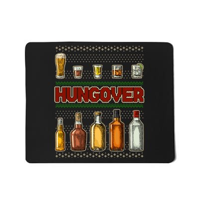 Funny Hungover Drunk Ugly Christmas Sweater Mousepad