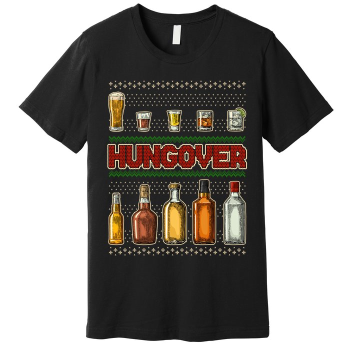 Funny Hungover Drunk Ugly Christmas Sweater Premium T-Shirt